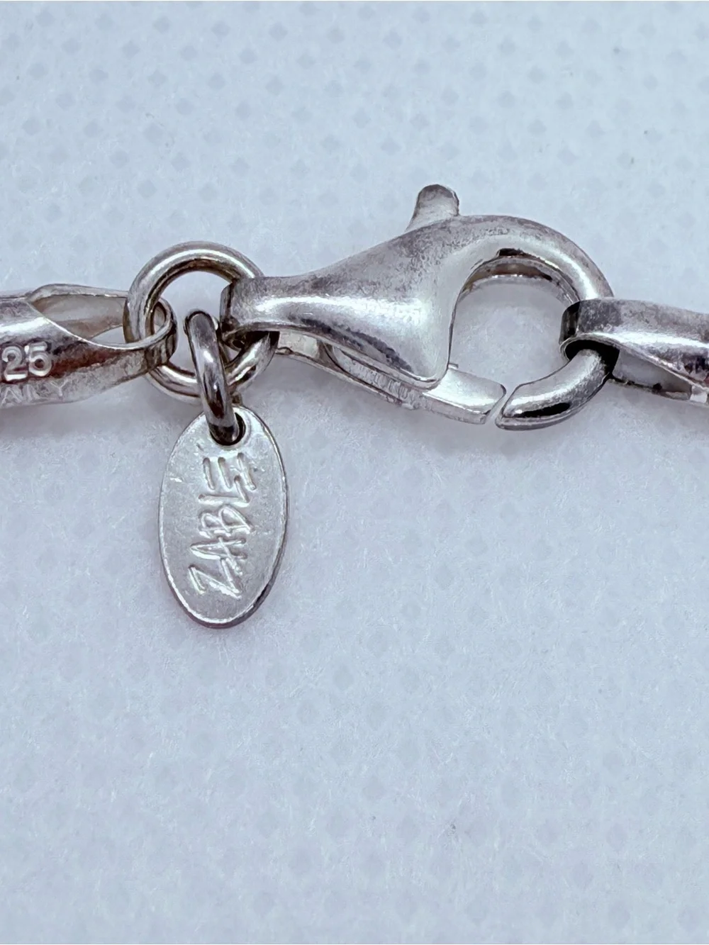 Zable Zabie Italian Made Sterling Silver Bracelet with Blue Mermaid Tail Charm